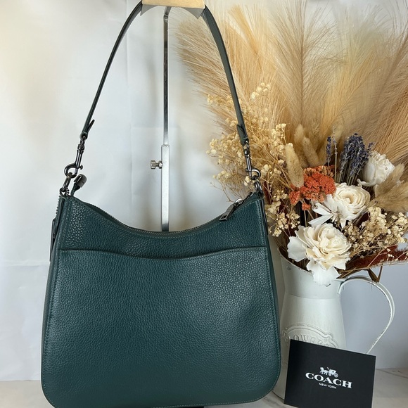 Coach Hobo Georgie Dark Hunter Green Leather Hand Shoulder Bag Crossbody fall - Picture 7 of 15